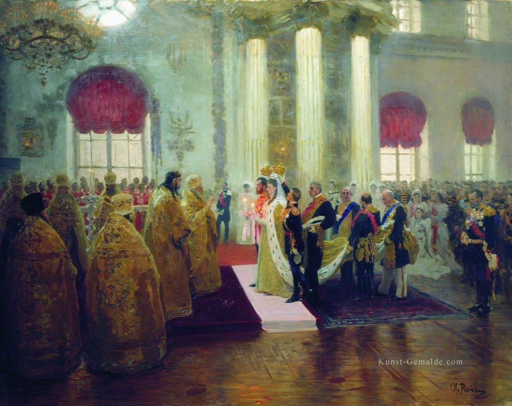 Hochzeit von Nicholas II und Grand Princess Alexandra Fjodorowna 1894 Ilya Repin Ölgemälde